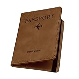 ILIYAH Reisepasshülle Passport Hülle Reisezubehör Passhülle Reisepass Organizer RFID Blocker Kartenhülle Elastischer Gurt Reisepass Hülle（Braun）