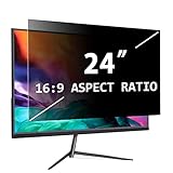 PYS 24 Zoll Bildschirm Blickschutzfilter für Computer Monitor 16:9 Seitenverhältnis, Anti-Blaulicht Blendfrei Abnehmbare 24' Privacy Screen Filter Bildschirmschutzfolie Sichtschutzfilter