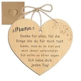 MEJOSER Geschenke für Mama Karte aus Holz 9x10cm Schild Herz Herzschild mit Umschlag Anhänger Muttertag Muttertagsgeschenk Geburtstagsgeschenk zum Geburtstag Weihnachten Mutter