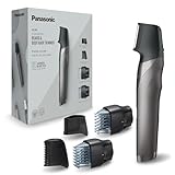 Panasonic ER-GY60-H503 Bart- und Präzisionstrimmer 3-in-1 (wiederaufladbar, Klingenform, i-Shaper, 4 Aufsätze, Edelstahl, Kamm für empfindliche Bereiche und Bartschneider), silberfarben