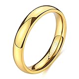 Zakk Ring Damen Herren 2mm 4mm 6mm Titan Poliert Schmal Ringe Verlobungsringe Ehering Hochzeitsringe (Gold-4mm, 57 (18.1))