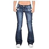 Damen Schlaghosen Jeanshose lang Stretch Skinny Schlagjeans Schlag Weite Jeanshosen Weites Bein Denim Hose Hüftjeans Hüfthose Hosen