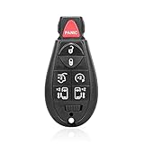 MACHSWON Ersatz-Fernbedienung für Dodge Grand Caravan für Chrysler Town and Country 7 Tasten mit Türschlüssel, Schwarz M3N5WY783X 433MHz