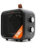ONBEST 3 in 1 Keramik Elektro Heizlüfter – Elektroheizung klein & leiser Heizungslüfter mit Thermostat (1000/1500 W + 4 W Ventilator), energiesparender elektrischer Heizer/Heizgebläse für Innenräume