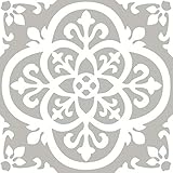 FloorPops FP2942 Medina Peel & Stick Bodenfliesen Vinyl, grau, L x 12' W x 0.06' T
