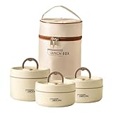 Thermo-Lunchbox, 3 Stück, Edelstahl, auslaufsicher, isoliert, für Männer, Frauen, Kinder, Schule, Arbeit, Reisen, Reisen, Outdoor, Camping, Picknick, Essen, Suppe, Mahlzeiten, Vorbereitung