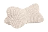 Leseknochen, Lesekissen, Nackenrolle Nackenkissen aus Cord,Stützkissen, Reisekissen mit Struktur,Formkissen,Buchauflage, Flexible Stütze für Bücher, E-Books oder Tablets-18x35cm (Offwhite)