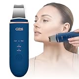 GESS SKY Porenreiniger Gesicht, Ultraschall Skin Scrubber, Peelinggerät, Iontophorese, 4 Modi, Anti Akne, Lifting, Ultraschallmassagegerät (Blue)