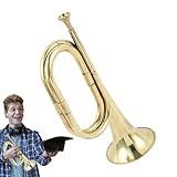 Vergoldeter Bugle, Taschentrompete, Spielzeug-Trompete Mode Gold, Band und Orchester Musikinstrumente für Band der Schule Kavallerie Orchester ist sowohl modisch als auch auffällig, mit einer