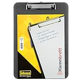 Idena 507052 - Klemmbrett für DIN A4 vernickelte Klemmmechanik, transluzent, schwarz