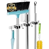 Besenhalterung Wand, 3 Halter + 4 Haken Schwerlast Gerätehalter Selbstklebend, Besenhalter mit Nails Installieren, Gartengerätehalter aus Edelstahl, Wandhalterung Besen für Abstellraum, Garage, Garten