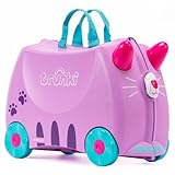Trunki Handgepäck Und Kinderkoffer zum Draufsitzen | Kinder Risen Geschenk für Mädchen Und Jungen | Trolley Cassie Katze (Lila)