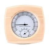 Yardwe 1Stk sauna feuchtigkeitsthermometer Ausstattung des Saunaraums Wandthermometer Zeigerthermometer Zubehör für Temperaturmesser Hygrometer Hygrothermograph hölzern Beige
