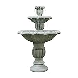 Generisch Gartenbrunnen aus Beton mit Elektrischer Tauchpumpe – 100 cm Hoher Outdoor Brunnen, Frostsicher & Nachhaltig