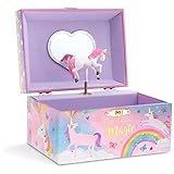 Jewelkeeper - Musikalische Schmuckschatulle für Mädchen mit sich drehendem Einhorn, Zuckerwatte Einhorn Design - Beautiful Dreamer Song