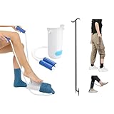 Kekoy 2 Stück Strumpfanziehhilfe, Anziehhilfe für Socken, Schuhen und Kleidung, Sockenanzieher für Senioren, Schwangere, Immobile Menschen(Blau)