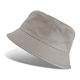 Tuopuda Fischerhüte Bucket Hat Unisex Sonnenhut Baumwolle Buckethut Faltbar Fischerhut Anglerhut Sommer 56-58cm, Grau-B
