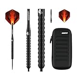 Champify® 23g 90% Tungsten Darts Set “Meteor” mit schwarzer Darttasche| 3 Steeldarts mit 9 Alu-Schäften & 9 Flights | Dart Set mit Zubehör | Dartpfeile mit Metallspitze
