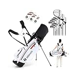 GYMAX komplettes Golfschläger Set für Damen, 15-teiliges Golf Set mit Standtasche & Regenschutz, Golfset mit 460CC & 1 Driver & 3 Fairway & Hybrid & 5/6/7/8/9/P/S Eisen (Rot)