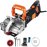 BuoQua Mauernutfräse Wandfräse 5000 U/min Wand Chaser Maschine 4800Watt Wand Groove Schneidemaschine Stoßmaschine 42mm für Ziegel Granit Marmor Beton Cutter Notcher Groover mit 5 x Sägeblätter