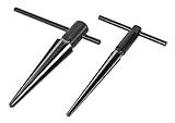 Performance Tool W2967 Kegelreibahle-Set mit T-Griff und Karbonstahl-Konstruktion, um Löcher auszurichten oder Grate von Rohren, Rohren und mehr zu entfernen (2-teilig), Schwarz