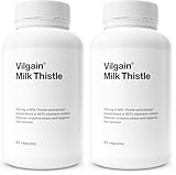 Vilgain Mariendistel – Hochdosierter Extrakt 25x stärker, unterstützt Leberfunktion & Verdauung, lindert Akne & Entzündungen, vegan, 90 Kapseln (3 Monate) (Packung mit 2)