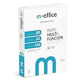 A3-Papier, 80 g, Packung mit 150 Blatt, Multifunktionspapier für Inkjet- und Laserdrucker, A3-Blätter, 297 x 420 mm, ideal für Büro und Zuhause · m-office (150 Blatt)