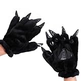 HANABASS Warme Dinosaurier klauen plüschhandschuhe für Niedliche Tierpfoten handschuhe Leichtes Cosplay zubehör Kreatives Design für Winter Outdoor und Rollenspiele
