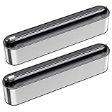 Quasziwa Frischhaltefolienspender Edelstahl-Optik - Magnetisch & Wandmontage, Verbessert Folienspender Schublade - Saubere Schnitte, Folienschneider für Frischhaltefolie & Alufolie - 2er-Pack, Silber