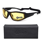 TERAISE Motorrad-Reitbrille-Sicherheits-Ski-Schutzbrillen justierbare UV400 schützende windundurchlässige staubdichte Anti-Nebel-Sonnenbrille für verschiedene Sportarten im Freien (Yellow)