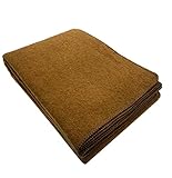 Kamel Wohndecke Kuscheldecke Wolldecke - 50% Kamelwolle 50% Merinowolle - 130x200cm - 411g/m2 - Temperaturausgleichend - mit Geschenkkarton