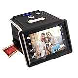 HP FilmScan Touchscreen-Film- und Diascanner mit 5-Zoll-LCD-Bildschirm, wandelt Negative und Dias schnell in Digitale 22-MP-JPEG-Fotos um, kompatibel mit 135er-, 126er- und 110er-Filmen und -Dias