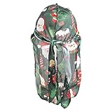 Karierte Beanies Cap Durags für Head Wrap Durag Long Tail Beanies Dehnbares Kopftuch für Männer Wo Caps Hut für Frauen Pack mit Haarausfall mit Propeller Kinder mit, Schwarze Weihnachten, One size
