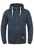 Solid SDVitu Herren Sweatjacke Kapuzenjacke Zip-Hoodie mit Kapuze Kordelzug Kängurutasche Reißverschluss Baumwollmischung Regular fit, Größe:L, Farbe:Insignia Blue Melange (8991)