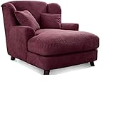 Cavadore XXL-Sessel Assado / Großer Polstersessel mit Holzfüßen und großer Sitzfläche / Inkl. 2 Zierkissen / 109 x 104 x 145 / Webstoff Weinrot