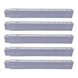 SOSOLOVE Zollstockm, Gliedermaßstab, Maßstab, 2m, Weiß, Duplex Teilung, 10 Glieder, Zollstock aus Kunststoff, für Männer, Weihnachten Oder Geschenk zum Geburtstag, Vatertag, 5 Stück