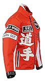 MDM Motorradjacke für Kinder in rot, Bikerjacke, Drachen Jacke, (M)