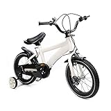 Kinderfahrrad 14 Zoll Jungen Mädchen Kinder Fahrrad mit Stützrädern Kinderfahrräder für 3-6 Jahre | Vorder- und Hinterradbremse | Das Fahrrad als Geschenk für Jungen (Weiß)