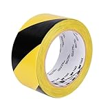 3M Gefahren-Markierungs-Klebeband 766i, Gestreiftes Warnband zur Boden- und Sicherheitsmarkierung mit PVC-Träger in Schwarz-Gelb, 50mm x 30m, 0,13mm