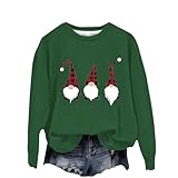 Christmas Sweatshirts for Women Xmas Print Pullover Crewneck Long Sleeve Tops Loose Tunics Holiday Blouse Party Tshirts Winter Clothes 2024 A-110