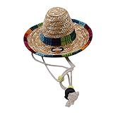 Générique Danimal de Compagnie Cat Strohhut Sonnenhut Sommerhut Hundehüte Kleiner Hut für Haustiere Exquisite Arbeit