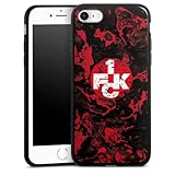 Slim Case extra dünn kompatibel mit Apple iPhone SE (2020) Silikon Handyhülle schwarz Hülle 1. FC Kaiserslautern 1. FCK Logo