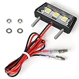 evermotor Universal Mini 12V 1W E4 LED Kennzeichenleuchte, Kennzeichenbeleuchtung E-geprüft Motorrad Auto Kfz Quad ATV schwarz Wasserfest IP67
