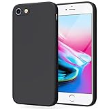 Wanme Hülle für iPhone SE 3/2 (Modell 2022/2020), iPhone 8/7 Hülle, Ultra Dünn Soft Flüssig Silikon Case, Vollständige Schutzhülle Handyhülle für iPhone 8/7/SE (Schwarz)