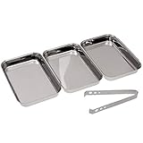 GRÄWE Panier-Set, 4-teilig, 3X Edelstahl-Schalen zum Panieren inkl. Zange