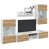 5-TLG. Wohnwand mit LED-Beleuchtung Artisan-Eiche Holzwerkstoff, 3324234