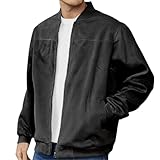 Generisch Bikerjacke Leder Herren, Für Retro Lederjacke, Arbeit Business Winddichter Mantel, Outdoor Lässiger Winter Warm Reitmantel Schaffell Jacke Herren Vintage Ledermantel Jacket (S, Schwarz)