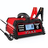 Autobatterie Ladegerät 20A 12V/24V Batterieladegerät Auto Intelligentes Erhaltungsladegerät mit LCD-Bildschirm, Ladegeräte für Autobatterien und Motorradbatterie