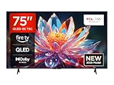 TCL 75T6C 75 Zoll QLED Fernseher, 4K UHD Fire TV, HDR10+, Dolby Vision & Atmos, Smart TV mit Sprachsteuerung mit Alexa, Google Cast & AirPlay 2, HDMI 2.1