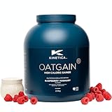 Kinetica Oatgain Weight Gainer 600+ kcal pro Portion, 15 Portionen inkl. gratis Messbecher, Muskelaufbau Pulver aus Hafer, Whey Protein u. Vitaminen, Super Löslichkeit (Himbeer-Joghurt)